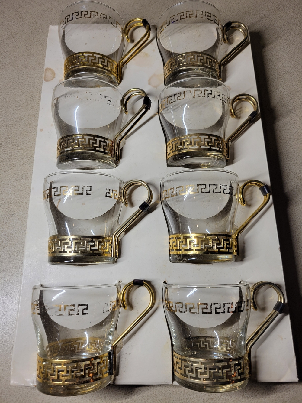 Libbey Continental Cup Set - Gold Trim Glass Cups-vintage